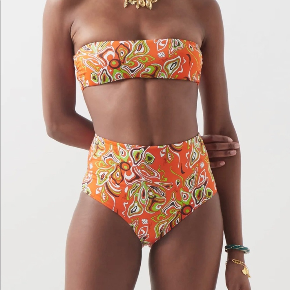 Emilio Pucci Africana Print Bikini - high waisted bottoms and tube top